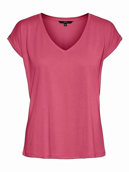 Vero Moda T-Shirt Basic Stretch T-Shirt V-Neck VMFILLI 5282 in Rot-2 günstig online kaufen