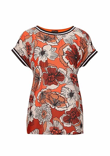 GOLDNER Kurzarmbluse "Kurzgröße Kurzarm Oberteil mit floralem Design" günstig online kaufen
