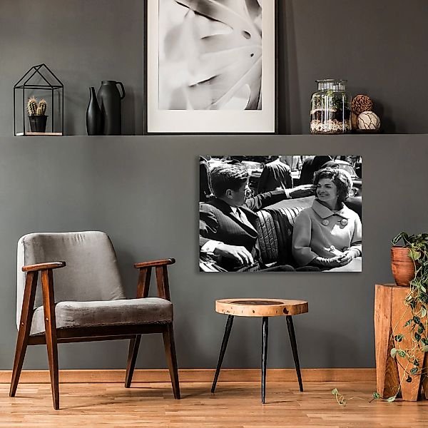queence Acrylglasbild "John & Jackie", Schwarz-Weiß-Frau-Mann-Stars-Portrai günstig online kaufen