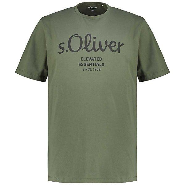 s.Oliver T-Shirt mit Label-Print Farbe oliv Größe: 4XL günstig online kaufen