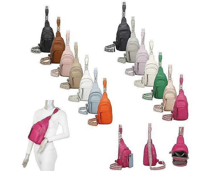 ITALYSHOP24 Schultertasche Damen Sling-Tasche Crossbody Brusttasche Bodybag günstig online kaufen