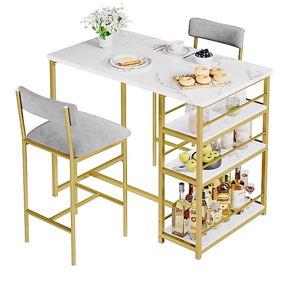 GarveeMore Essgruppe Ktichen Tisch mit 2 günstig online kaufen