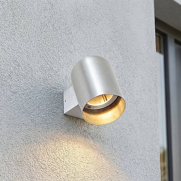 Lindby Außenwandleuchte Lupil, aluminium, Metall, GU10, IP44 günstig online kaufen