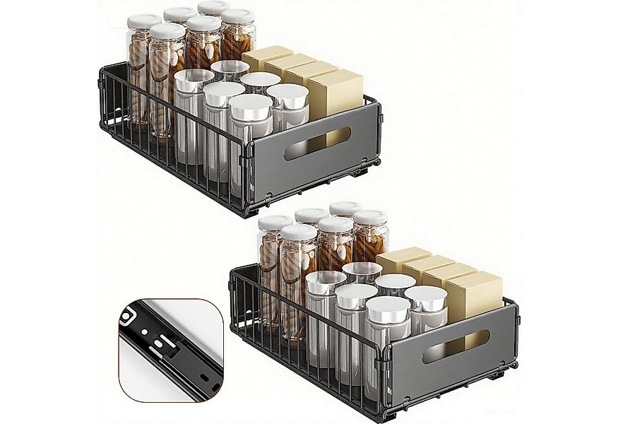 SURFOU Küchenorganizer-Set 2 Stück Teleskopschublade Erweiterbar Ausziehbar günstig online kaufen