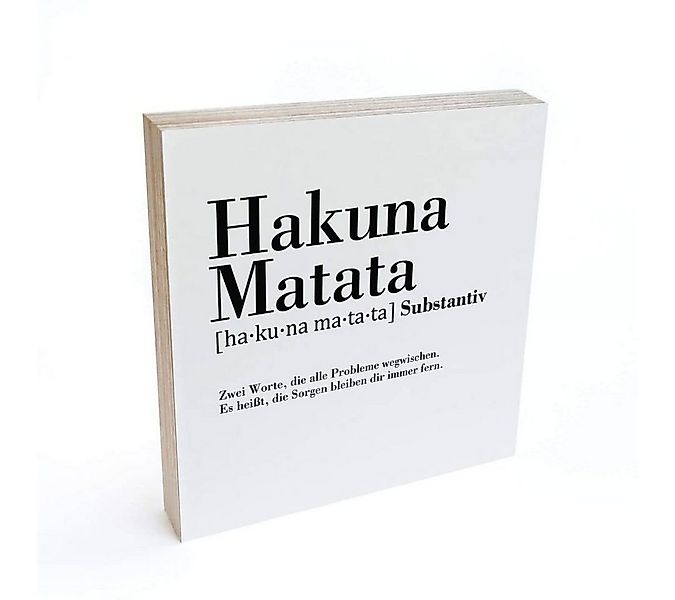 K&L Wall Art Holzbild Tischdeko Hakuna Matata Schriftzug Buchstaben Deko Kü günstig online kaufen