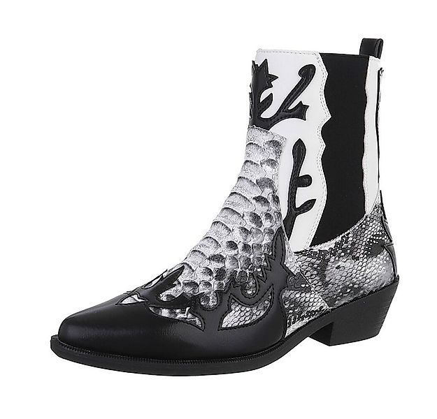 Ital-Design Damen Cowboyboots Western Stiefelette (87124770) Blockabsatz We günstig online kaufen