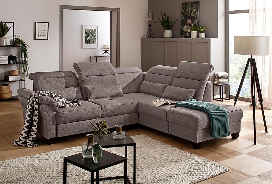 Home affaire Ecksofa "Solvei L-Form" wahlweise auch mit Kopfteilverstellung günstig online kaufen