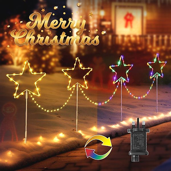 Elegear Lichterkette Weihnachtsdeko LED Sternlichter 4er günstig online kaufen