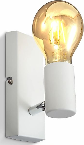B.K.Licht Wandleuchte »BK_DS1359 Wandlampe Innen, Retro, E27-Fassung, Weiß« günstig online kaufen