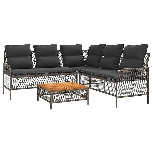 vidaXL 2-Tlg Garten-Sofagarnitur mit Auflagen Poly Rattan Grau 368734 günstig online kaufen