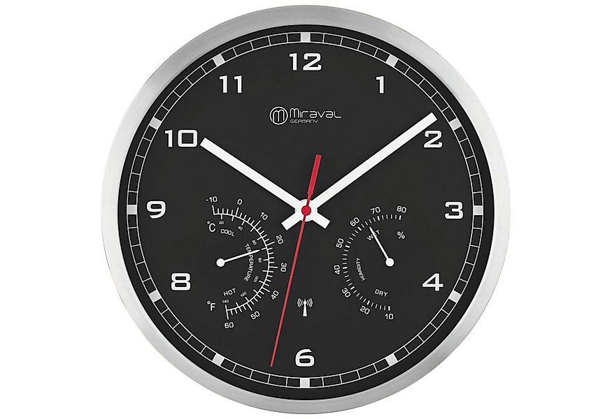 Miraval Funkwanduhr Funkwanduhr Thermometer Metallrahmen günstig online kaufen