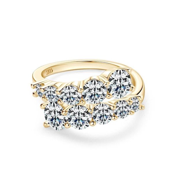 ROUGEMONT Silberring Extravaganter Moissanit Eternity Doppel-Ring günstig online kaufen