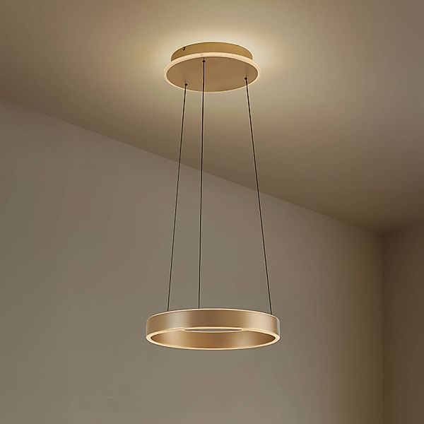 Lucande LED-Hängeleuchte Tindra, Ø 40 cm, gold, dimmbar günstig online kaufen
