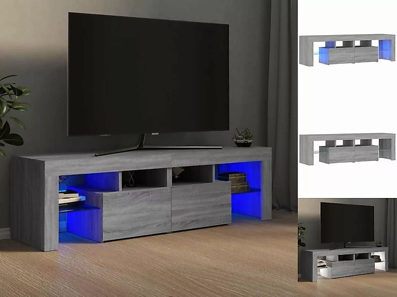 vidaXL TV-Schrank TV-Schrank mit LED-Leuchten Grau Sonoma 140x36,5x40 cm günstig online kaufen