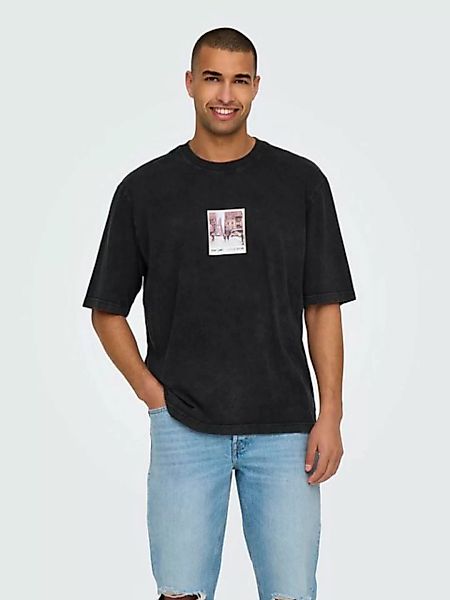 ONLY & SONS T-Shirt T-Shirt loose fit Rundhals Kurzarm Gummidruck ONSRAY OV günstig online kaufen