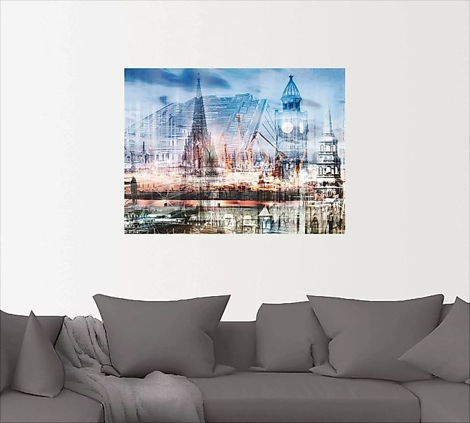 Artland Wandbild »Hamburg Collage II«, Architektonische Elemente, (1 St.) günstig online kaufen