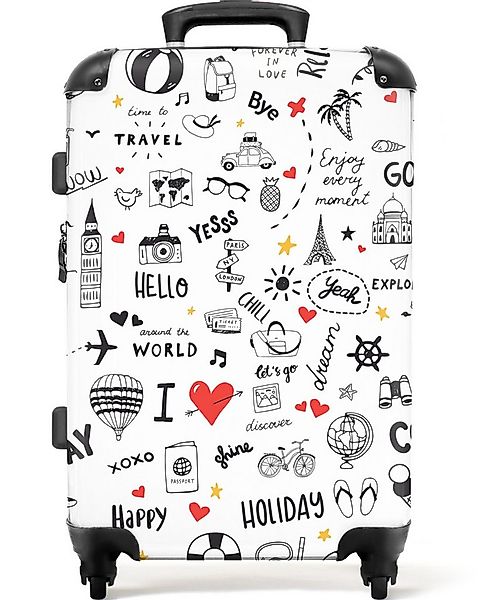 NoBoringSuitcases.com© Hartschalen-Trolley Muster - Kritzelei - Reisen - Ur günstig online kaufen