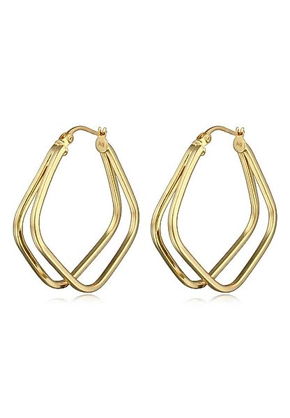 Elli Paar Creolen Creolen Damen Zweireihig Rechteck 925 Silber günstig online kaufen