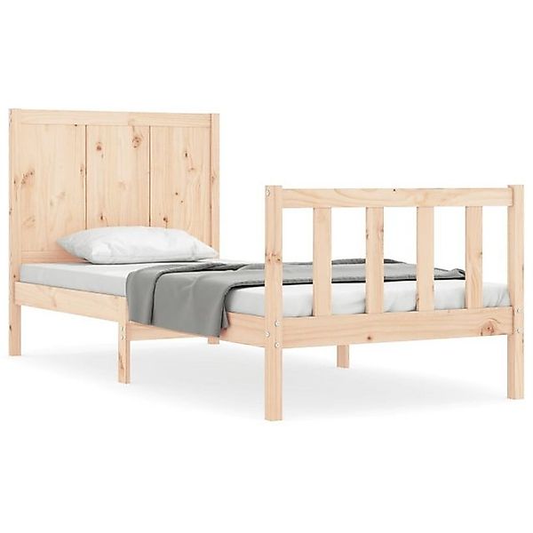 vidaXL Bettgestell Massivholzbett mit Kopfteil 100x200 cm Bett Bettgestell günstig online kaufen