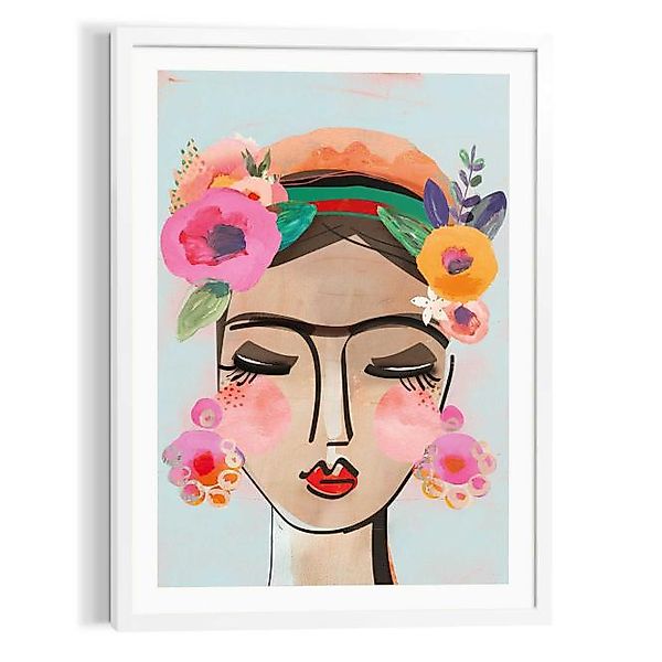 Wandbild COLOURFUL FACE Modern Frame White ca. 50x70 cm MFW90633 günstig online kaufen