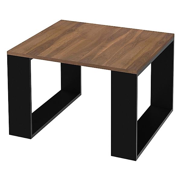 ML-Design Couchtisch 65x65x40cm Schwarz-Walnuss Kufenbeine Quadratisch günstig online kaufen