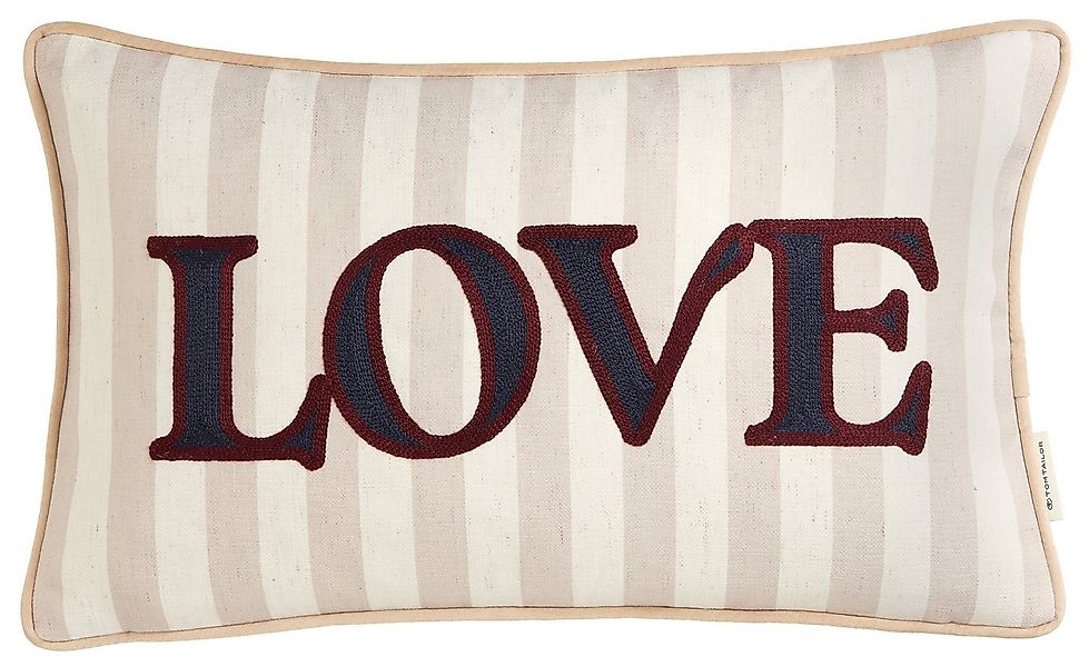 TOM TAILOR HOME Dekokissen Love, mit Leinenanteil günstig online kaufen