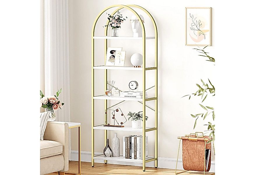 GarveeMore Bücherregal Standregal mit 5 Ebenen,gewölbt Display Racks,180x60 günstig online kaufen