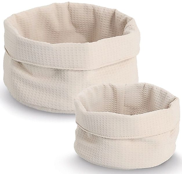 Zeller Present Aufbewahrungskorb "Waffelpiqué 2-tlg." hochwertiges Waffelpi günstig online kaufen