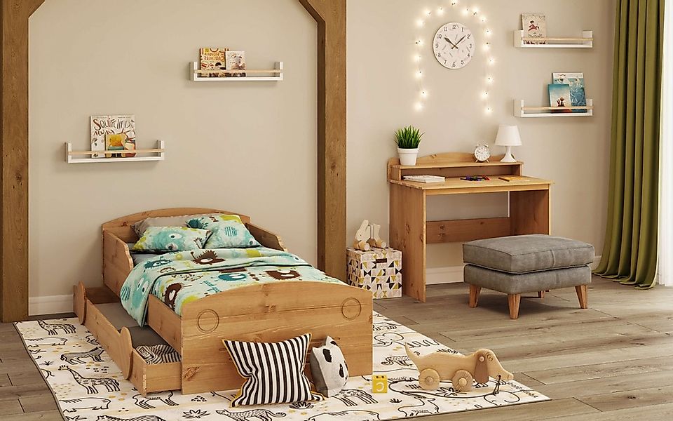 Home affaire Schreibtisch "Lesve" aus massiver Kiefer, mit Schreibtischaufs günstig online kaufen