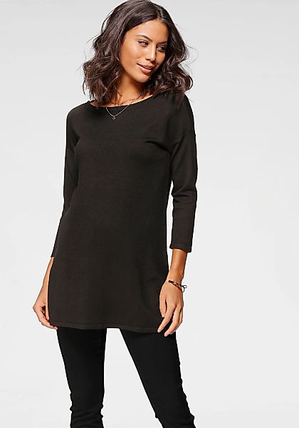 Laura Scott Longpullover, Feinstrick mit U-Boot Ausschnitt und seitlichem S günstig online kaufen