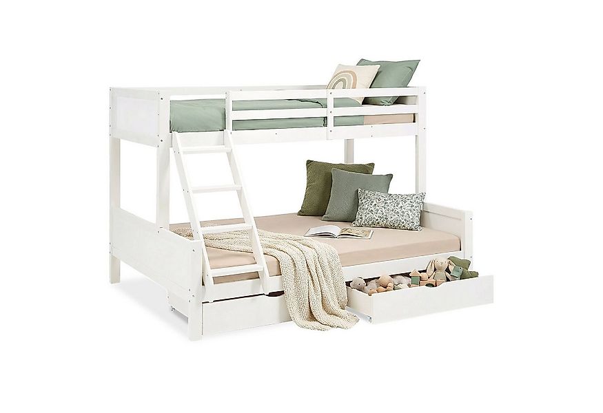 Homestyle4u Etagenbett Hochbett Kinder 90x200 &140x200 Massivholz inkl. 2 L günstig online kaufen