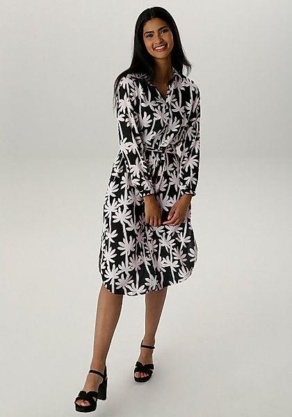 Aniston SELECTED Blusenkleid mit edler Palmen-Musterung günstig online kaufen
