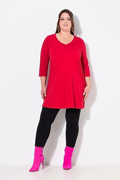 Ulla Popken Longshirt Longshirt A-Linie V-Ausschnitt günstig online kaufen