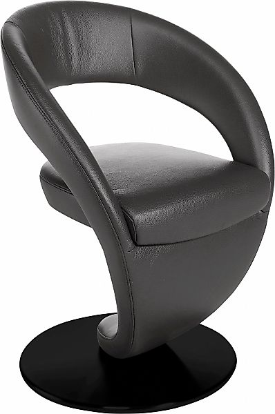 K+W Komfort & Wohnen Drehstuhl "Wave", Design-Drehstuhl, schwarzer Drehtell günstig online kaufen