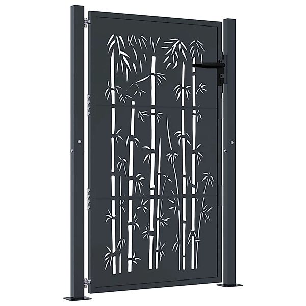 vidaXL Gartentor Anthrazit 105x130 cm Stahl Bambus-Design 153180 günstig online kaufen