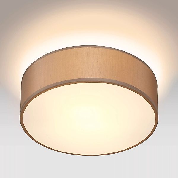 Deckenlampe Taupe Stoff Ø30cm günstig online kaufen