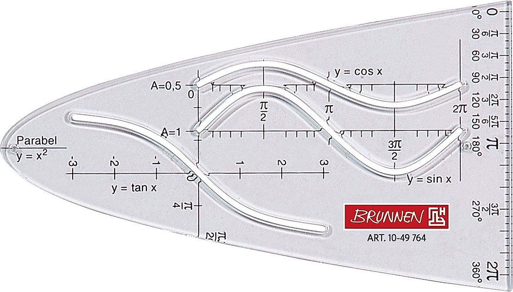 BRUNNEN Zeichenschablone BRUNNEN 1049764 Parabel glasklar günstig online kaufen