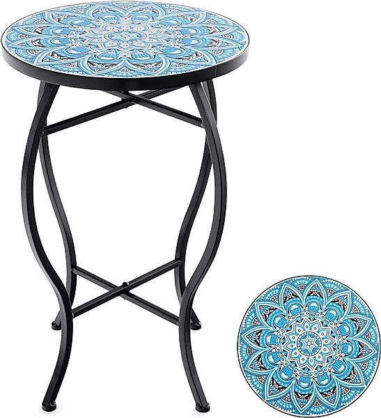 KOMFOTTEU Gartentisch Mosaik Beistelltisch, mit Metallgestell, günstig online kaufen