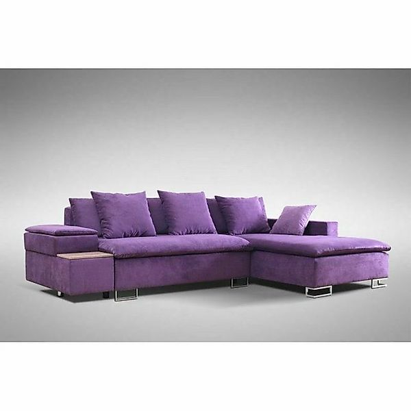 JVmoebel Sofa Ecksofa L-form Bettfunktion Couch Polster Sitz Eck Sofas Text günstig online kaufen