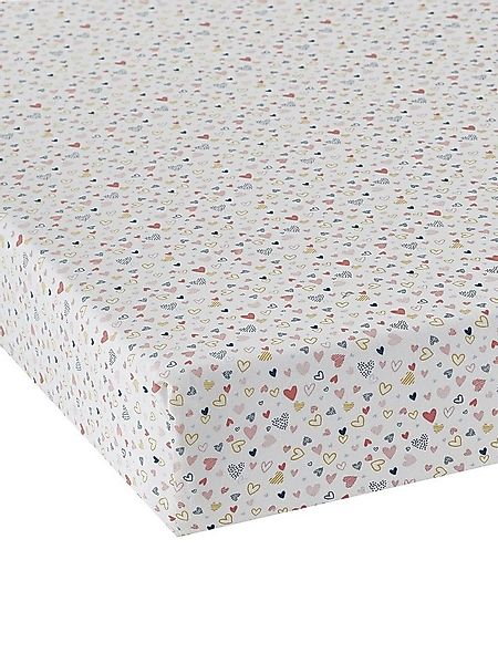 vertbaudet Spannbettlaken Kinder Spannbettlaken FRÖHLICHE HERZEN, Baumwolle günstig online kaufen