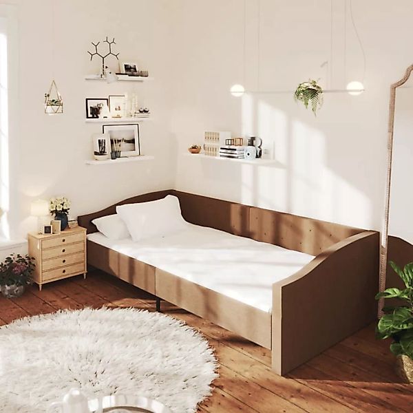 Tagesbett Usb Braun Stoff 90x200 Cm günstig online kaufen