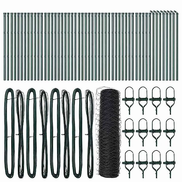 vidaXL Zaunpfosten Grau 100 x 0,8 m 36 mm Maschenweite Stahl und PVC 335288 günstig online kaufen