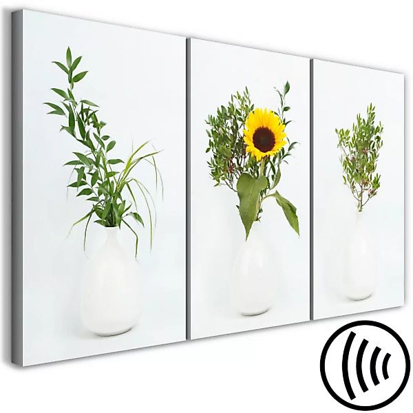 Leinwandbild Sunflowers and Grasses (3 Parts) XXL günstig online kaufen