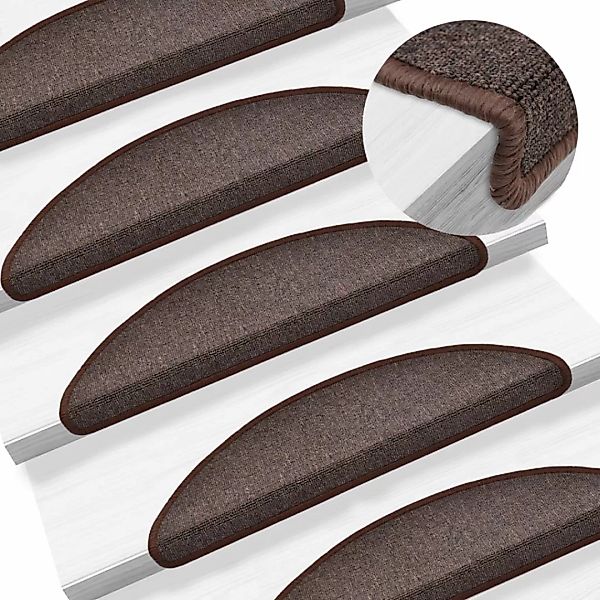 vidaXL Stufenmatte 15 Stk. Treppenmatten Kaffeebraun günstig online kaufen