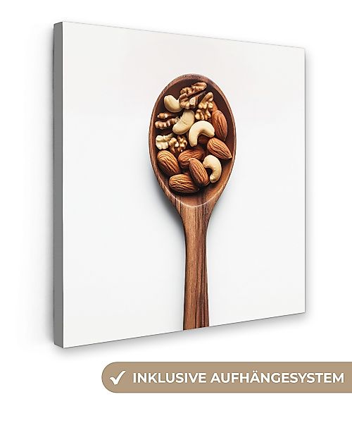 OneMillionCanvasses® Leinwandbild Walnuss - Weiß - günstig online kaufen