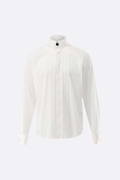 Hemd mit hohem Stehkragen und Biesen günstig online kaufen