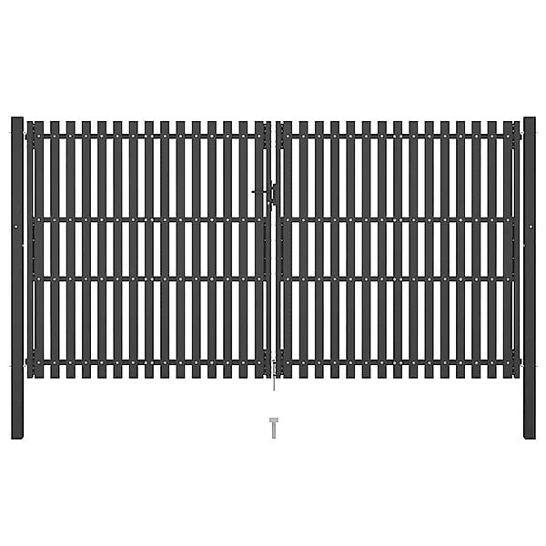 vidaXL Gartentor Stahl 4x2,5 m Anthrazit 146338 günstig online kaufen