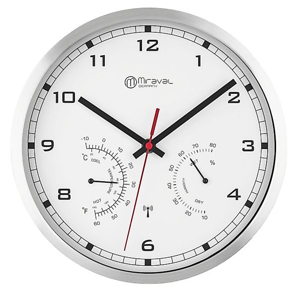 Miraval Funkwanduhr Funkwanduhr Thermometer Metallrahmen günstig online kaufen