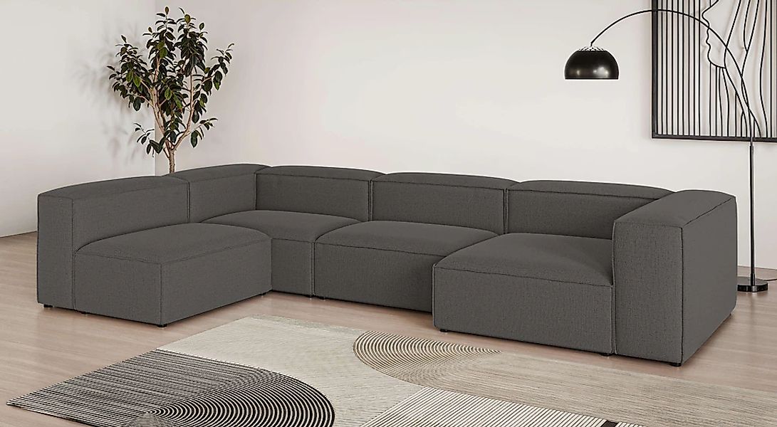 OTTO home Wohnlandschaft "HAILY U-Form mit Ottomane links/rechts, Maße B/T/ günstig online kaufen