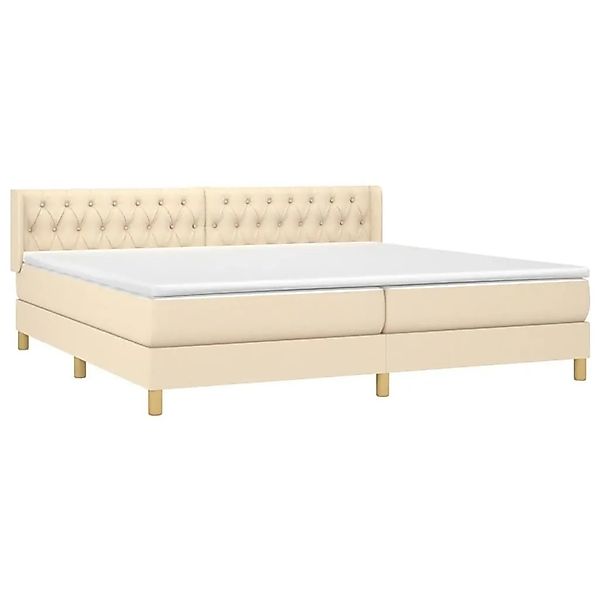 vidaXL Boxspringbett mit Matratze Creme 200x200 cm Stoff 3130542 günstig online kaufen